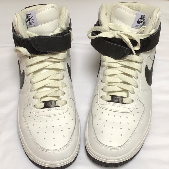 Nike Shoes - Nike Air Force 1 High Top Sneakers - White and Black